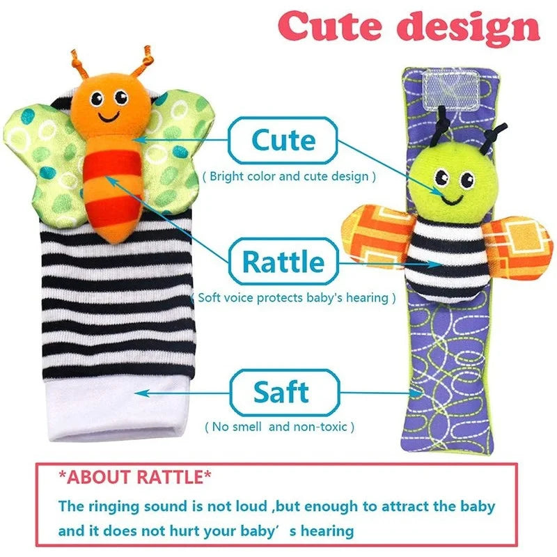 Soft Baby Rattles Wrist Set