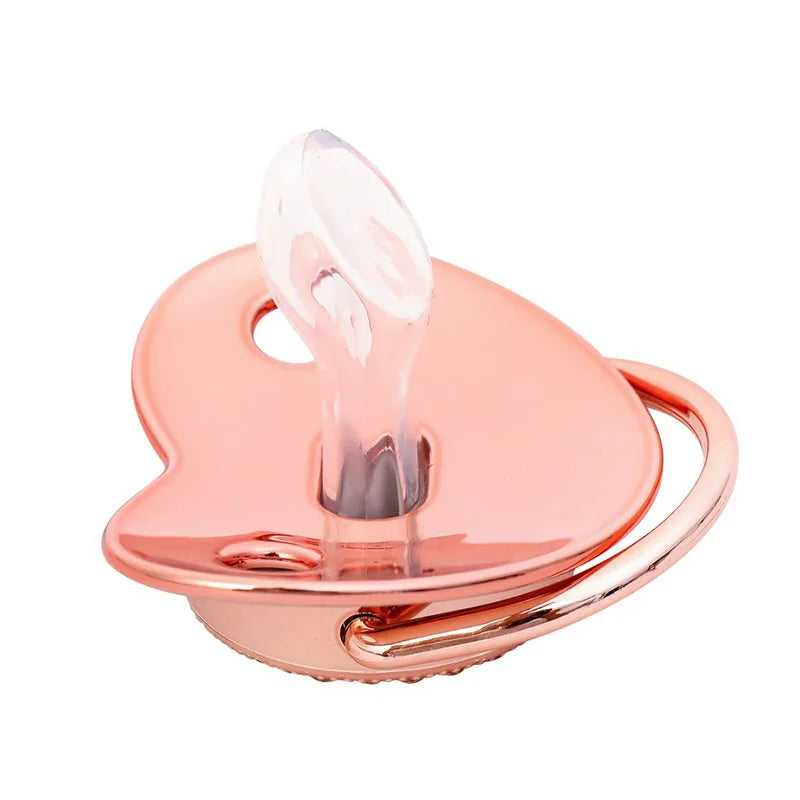 2023 New Baby Pacifier Rose Gold Bling Teether BPA Free Newborn Silicone Pacifier Baby Soother Nipple Dummy Baby Shower Gifts