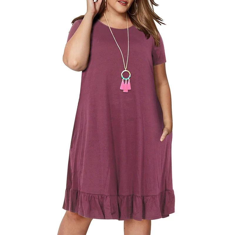 9XL Spring Plus Size Ruffle Dress