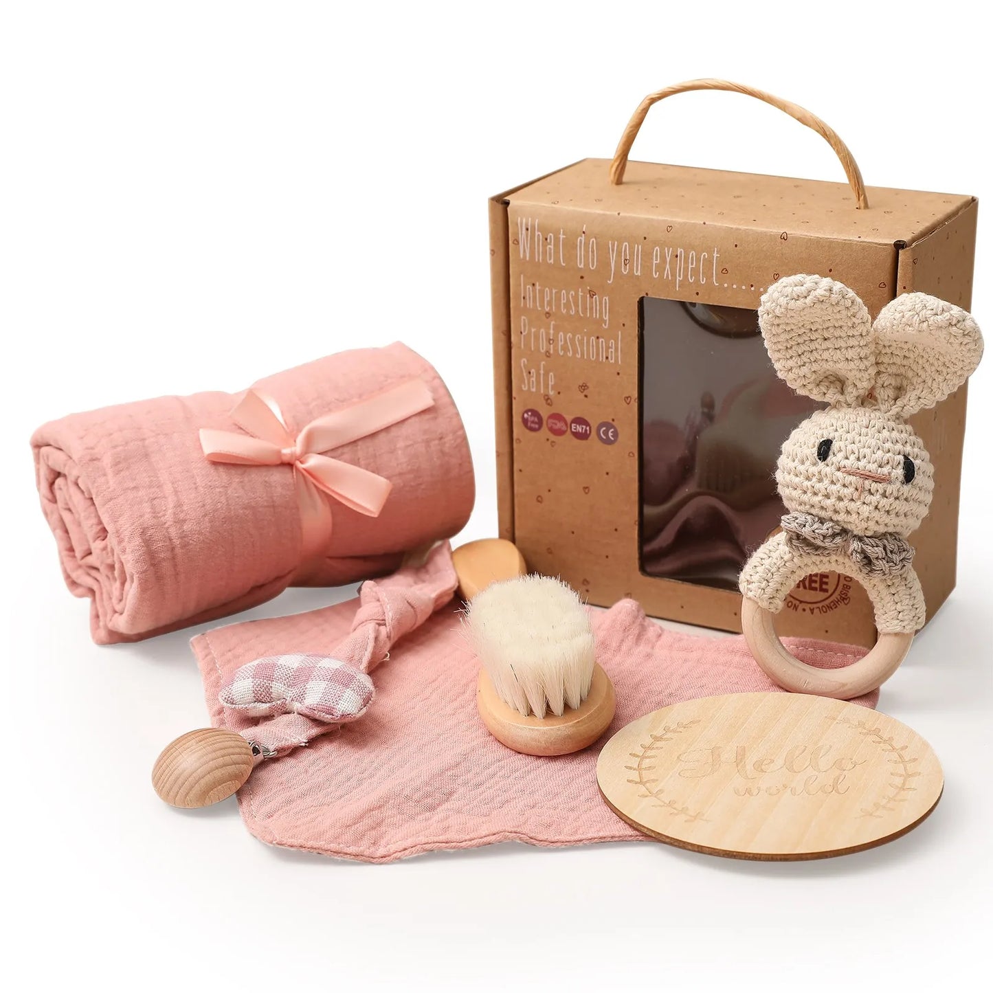 Baby Bath Toys Set Newborn Cloth Pacifier Chain Skin-friendly Care Towel Set Baby Birthday Christmas New Year Gift Toy for Kids
