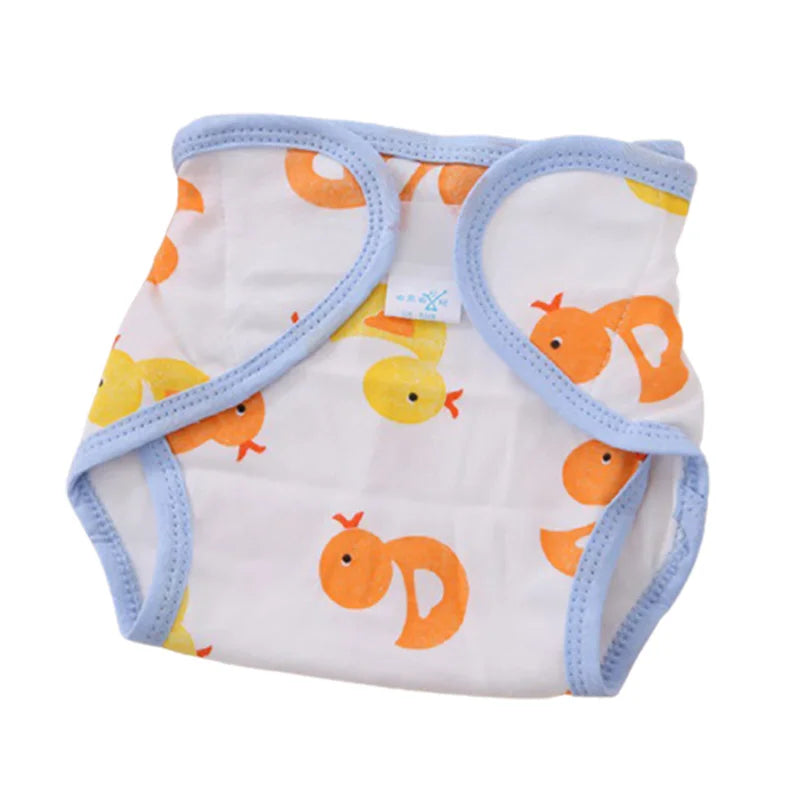 Cotton Adjustable Infant Diaper Cover Cartoon Printing Baby Nappies Washable Cloth Reusable Breathable 0-24M Boys Girls Diapers