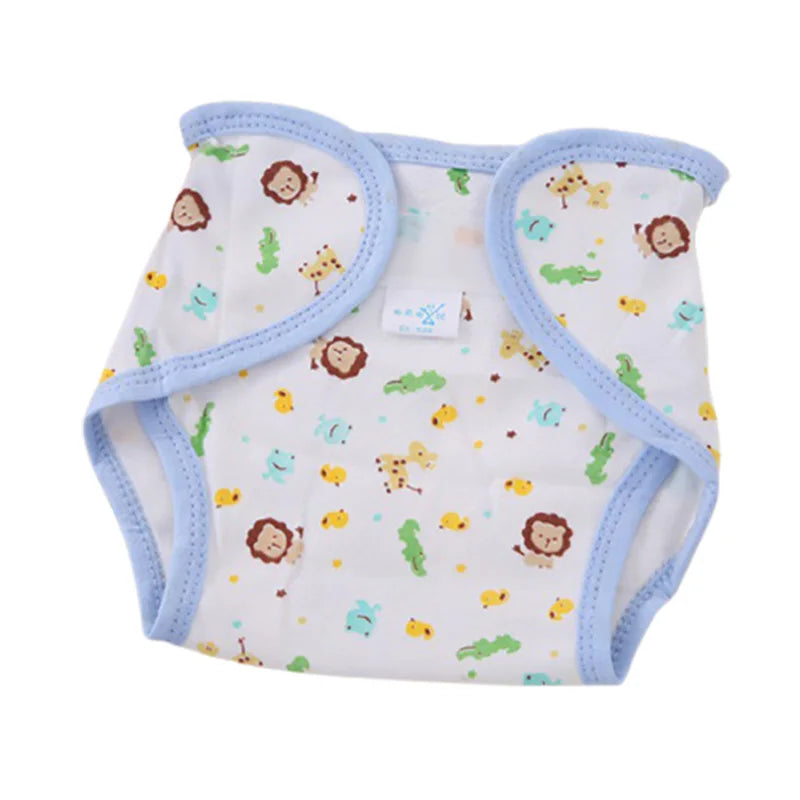 Cotton Adjustable Infant Diaper Cover Cartoon Printing Baby Nappies Washable Cloth Reusable Breathable 0-24M Boys Girls Diapers