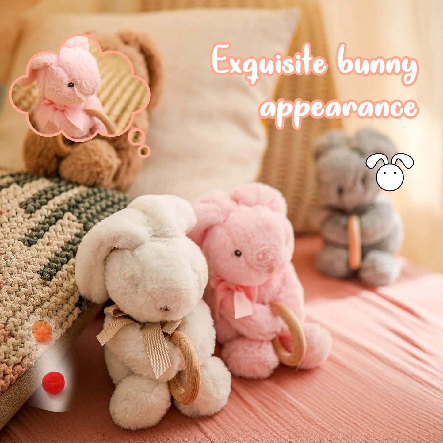 Plush Animals Soft Plush Toy Stuffed Kids Animal Rabbit Sleeping Cute Cartoon Stuffed Animal Dolls Children Birthday Gift