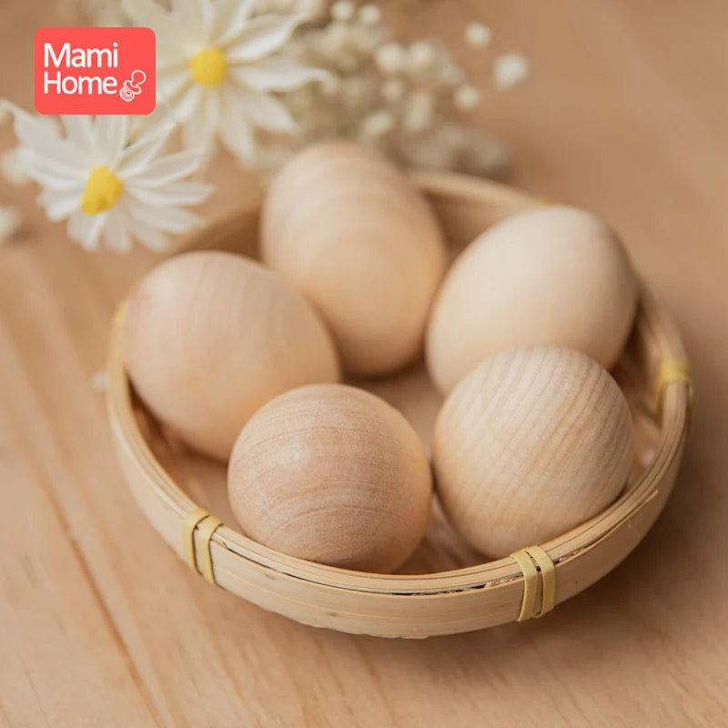 1pc Wooden Egg Custom Made Toys Easter Egg DIY Unfinished Crafts Smooth Surface Painting Blocks Custom Text Wooden Teething Toys