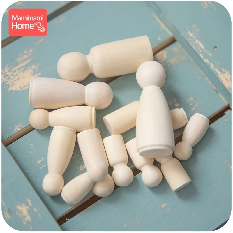 20pcs 55mm Peg Dolls Unpainted Unfinished Women Dolls Handmade Grden Decor DIY Crafts Blocks Wooden Blank Children'S Goods Toys