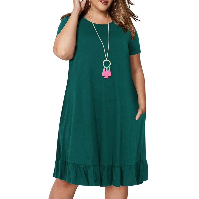 9XL Spring Plus Size Ruffle Dress
