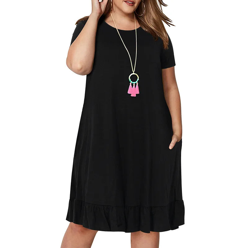 9XL Spring Plus Size Ruffle Dress