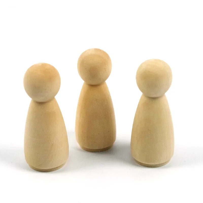 20pc Grandma Peg Dolls (2.2")-Solid Hardwood Natural Unfinished DIY Turnings-Ready for Paint or Stain-Wooden People