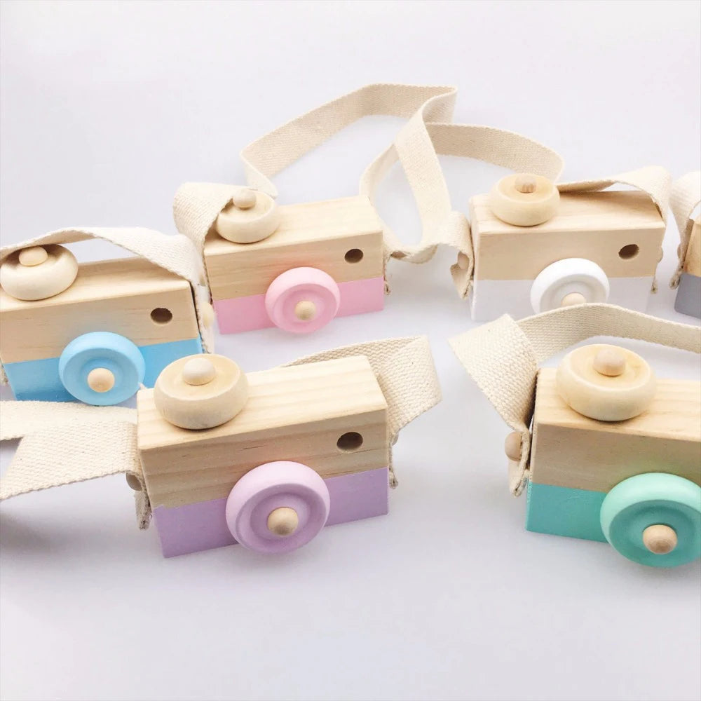 1pc Wooden Camera Baby Room Decor Desk Children Montessori Fashion Clothing Accessory Safe And Natural Toys Birthday Baby Toys