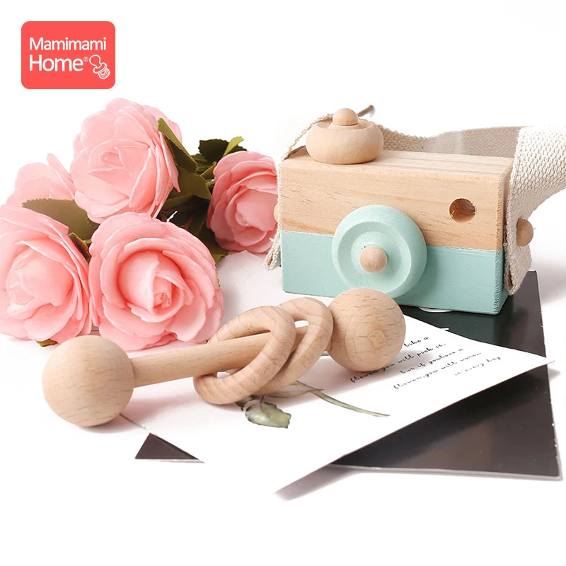 Mamihome pc Baby Wooden Toy Camera Montessori Toy BPA Free Rodent Pendant DIY For Teething Toy Children'S Goods Baby Block Gift