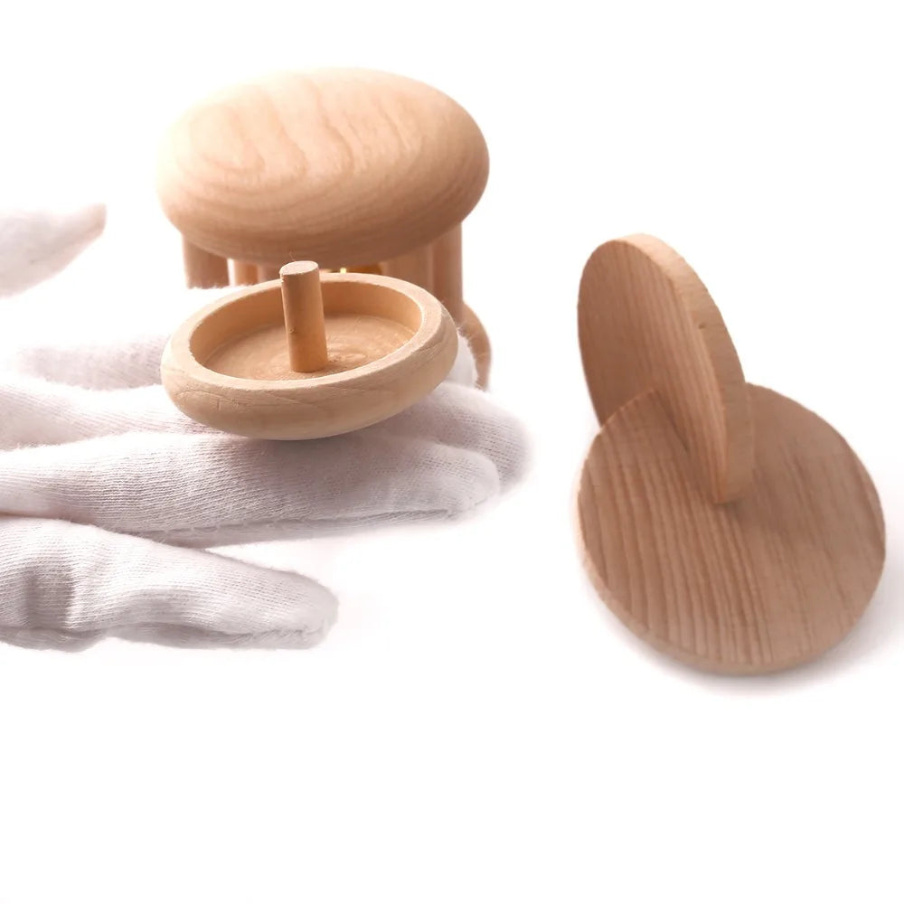 1set Wooden Teething Toys Baby Rattle Wood Gyro Safe Chew Toys Newborn Gifts Educational Toys Handmade Crafts New Year Gifts