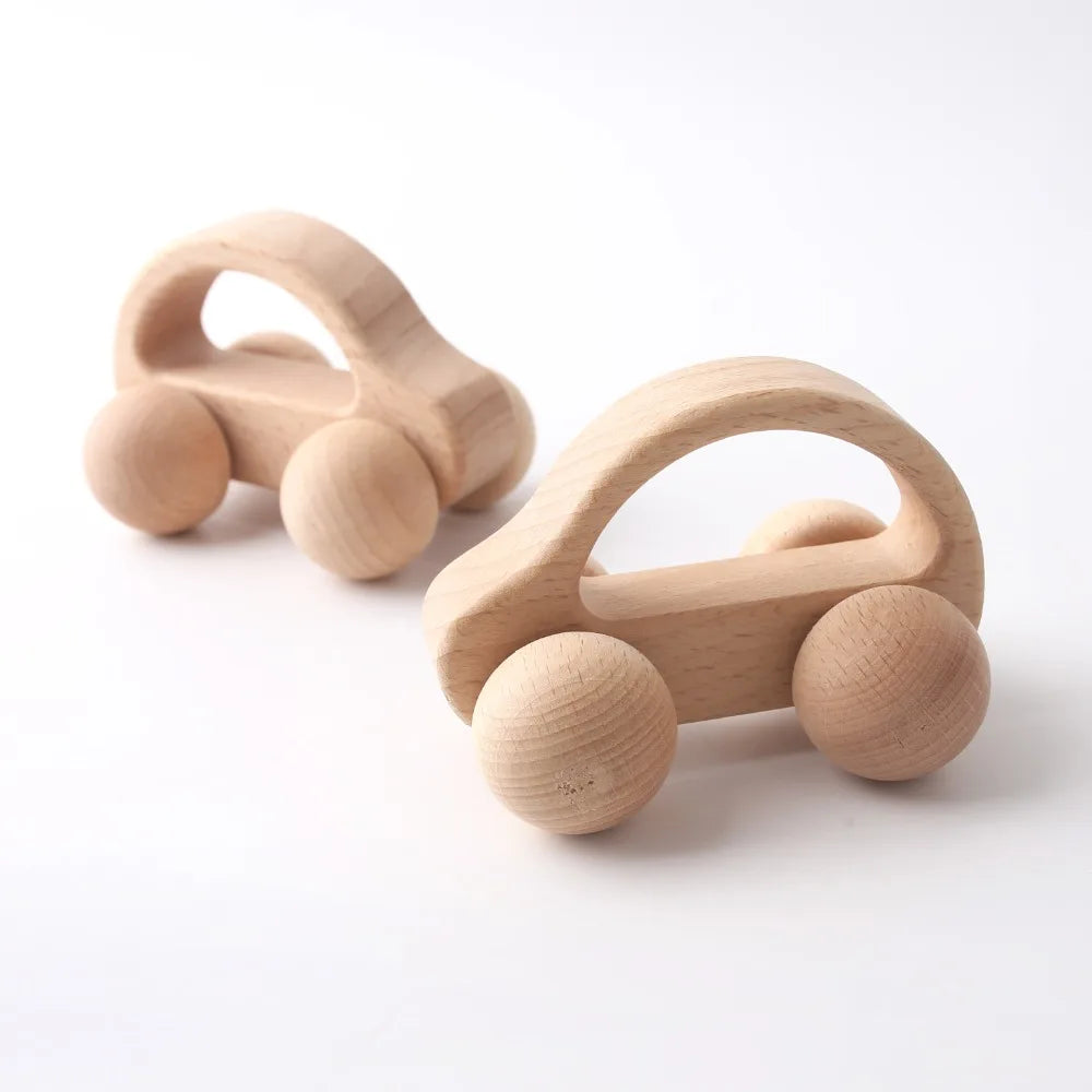 2pc Baby Wood Car Toys BPA Free Food Grade Wooden Teething Toys Christmas Gift Baby Nursing Accessories Vehicle Blocks