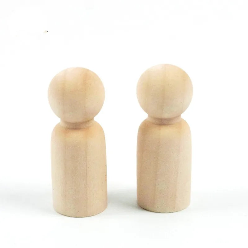 20pc Grandma Peg Dolls (2.2")-Solid Hardwood Natural Unfinished DIY Turnings-Ready for Paint or Stain-Wooden People