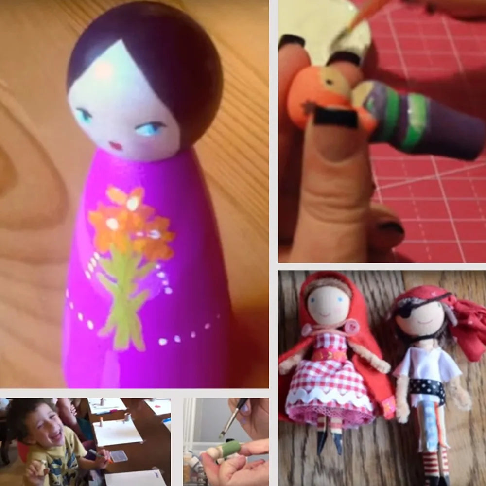 20pc Grandma Peg Dolls (2.2")-Solid Hardwood Natural Unfinished DIY Turnings-Ready for Paint or Stain-Wooden People