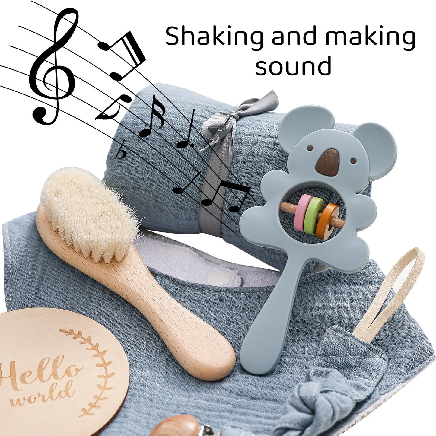 Baby Bath Toys Set Newborn Cloth Pacifier Chain Skin-friendly Care Towel Set Baby Birthday Christmas New Year Gift Toy for Kids
