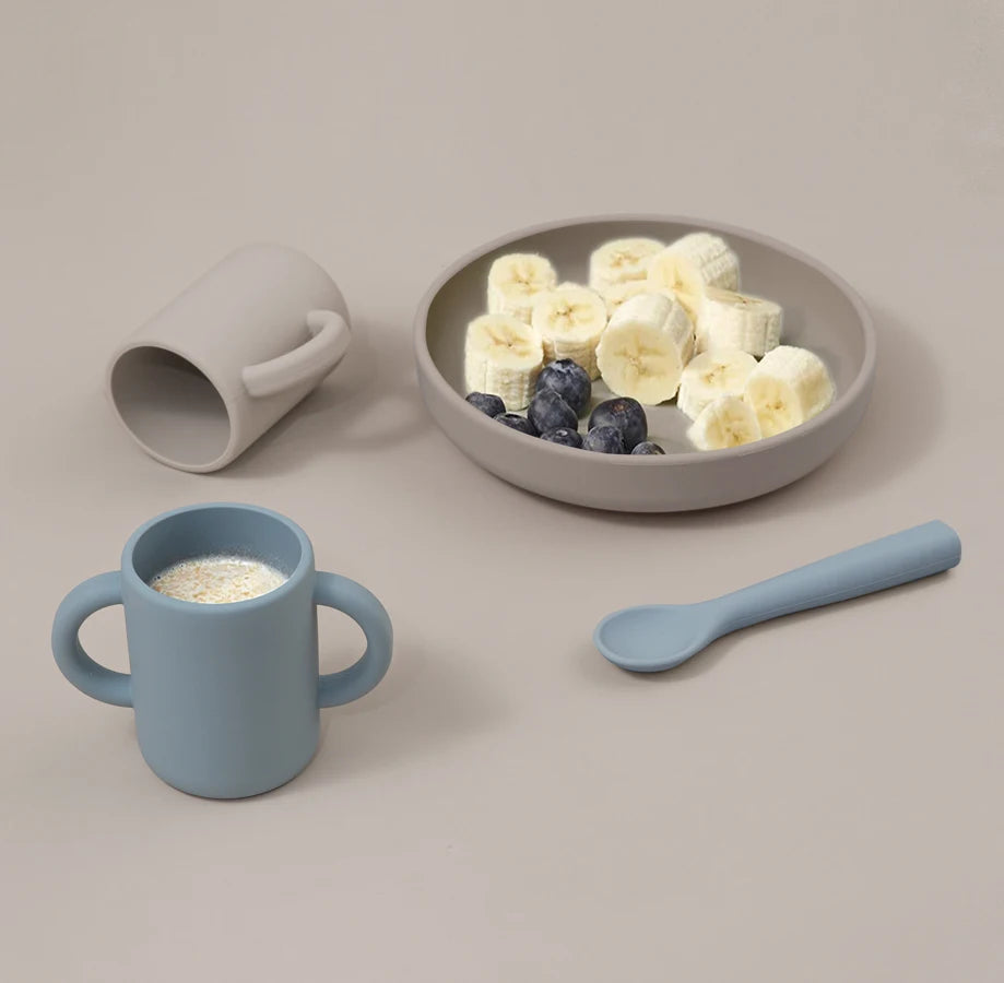 Double-handle Water Cup Without Lid Children's Complementary Food Cup Food-grade Silicone Drinking Cup Juice Cup Non-slip