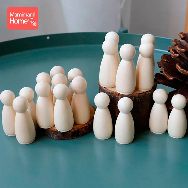 50pc 35mm 43mm 65mm Peg Dolls Hardwood Natural Unfinished Boy Dolls Handmade DIY Nurse Gifts BPA Free Food Grade Materials