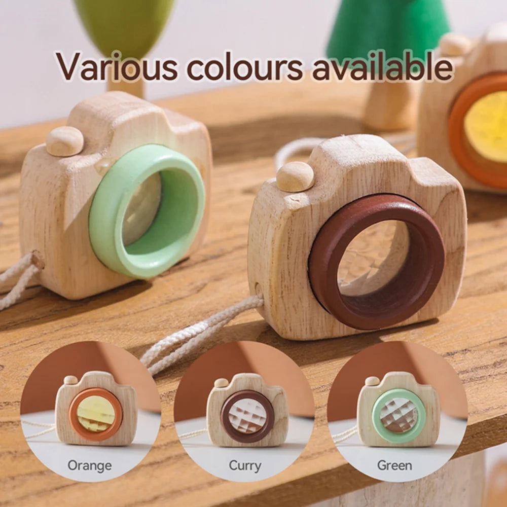 Tiny Wooden Fashion Camera Baby Toys Beech Wooden Colorful Baby Blocks Montessori Toys for Children Nursing Gift Outdoor Toys
