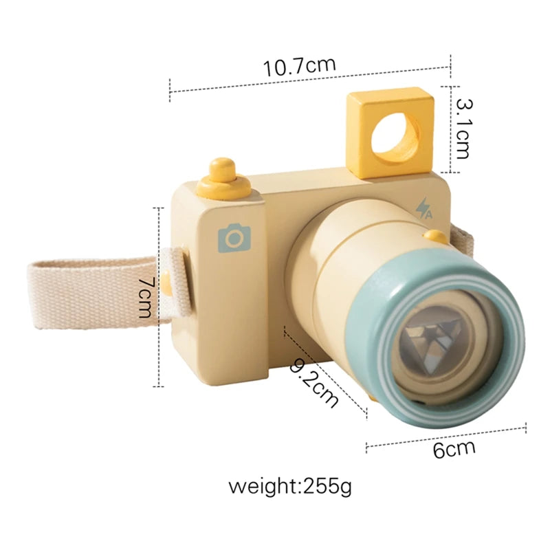 1Pc Baby Wooden Camera Toys Artascope Acrylic Lenses Children Outdoors Wooden Pendants Camera Montessori Toys For Toddler Gifts