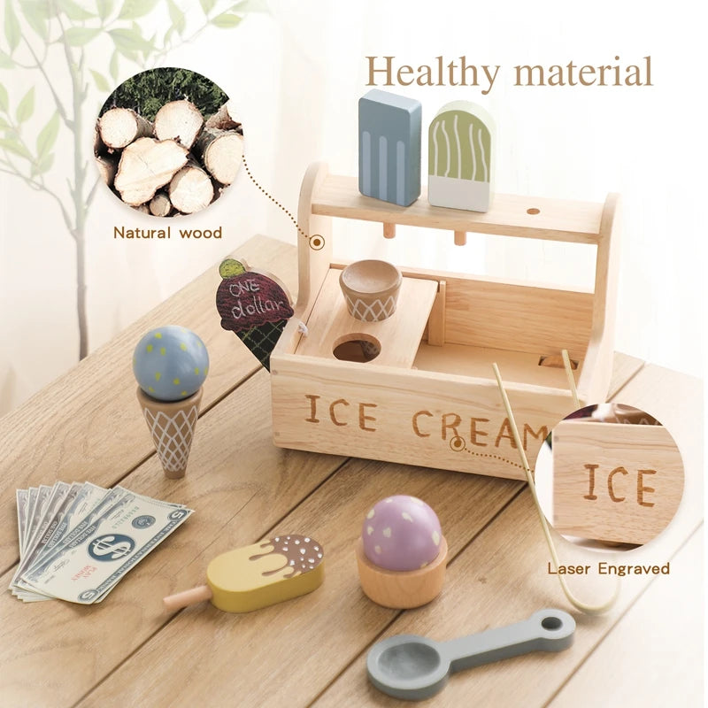 Original Ice Cream Toy Baby Play House Toy Set Simulation Toy Set Simulation Ice Cream Baby Educational Toys Birthday Gift Kids