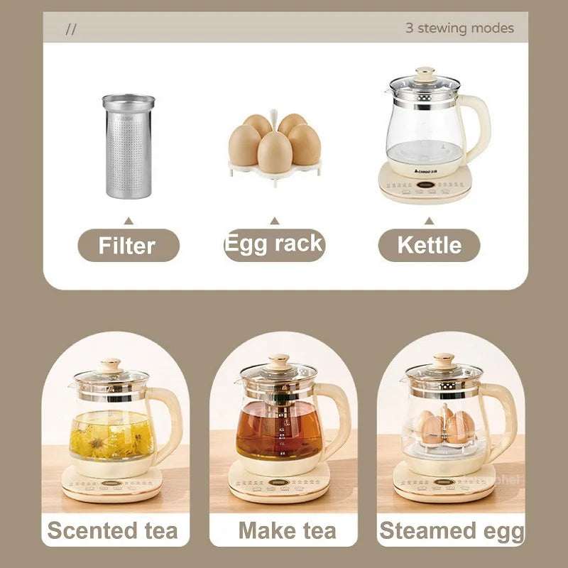 1.8L Electric Kettle Automatic Glass Tea Maker 800W Home Multi-function Health Kettle Smart Baby Thermostatic Milk Kettle 220V