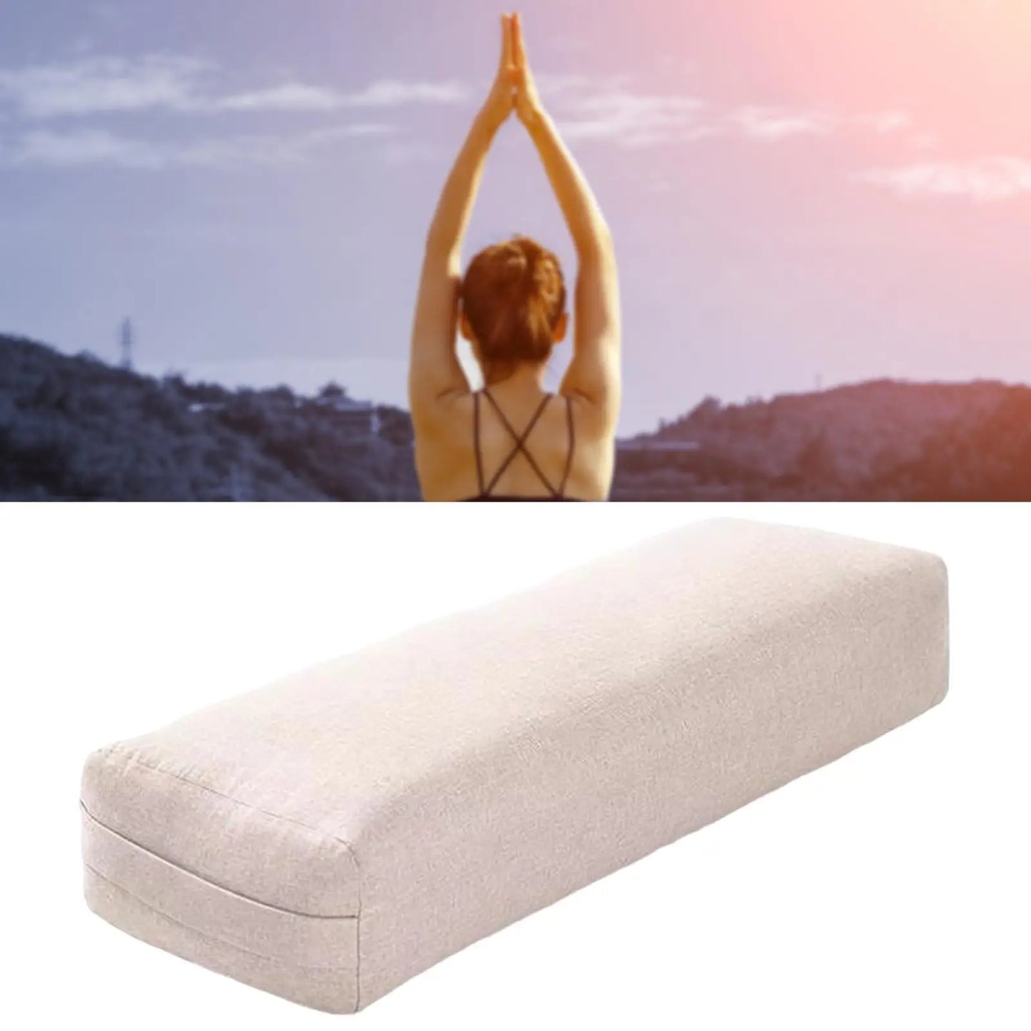 Yoga Bolster Pillow Support Pillow Meditation Pillow Portable with Carrying Handle Yin Yoga Comfort Cushion Prenatal Yoga Pillow