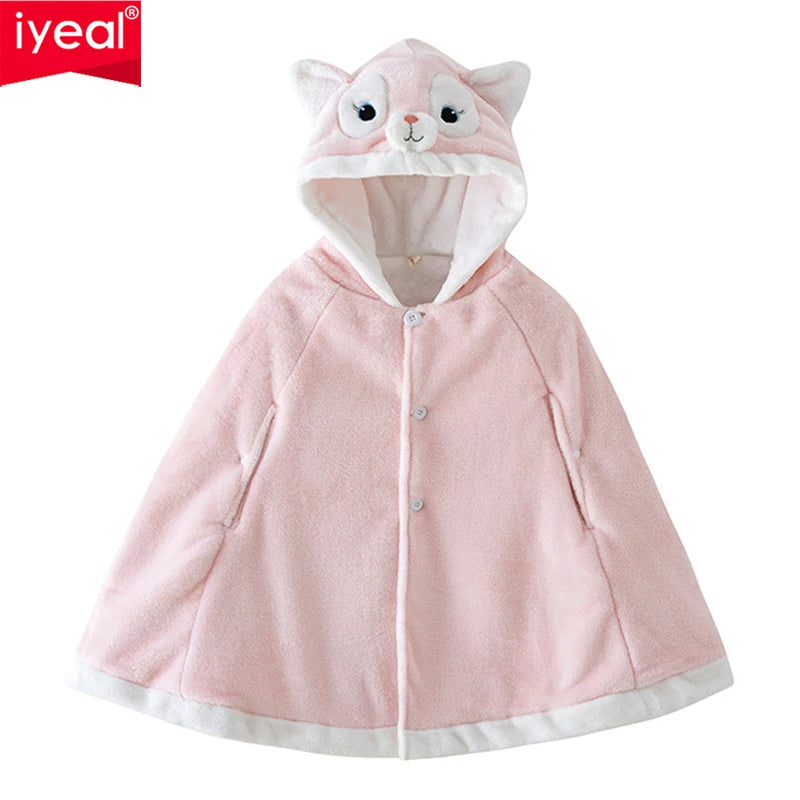 IYEAL Winter Long Baby Girls Cloak Baby Windbreaker Outwear Thickening Wrap for Autumn and Winter Children Girls Coat