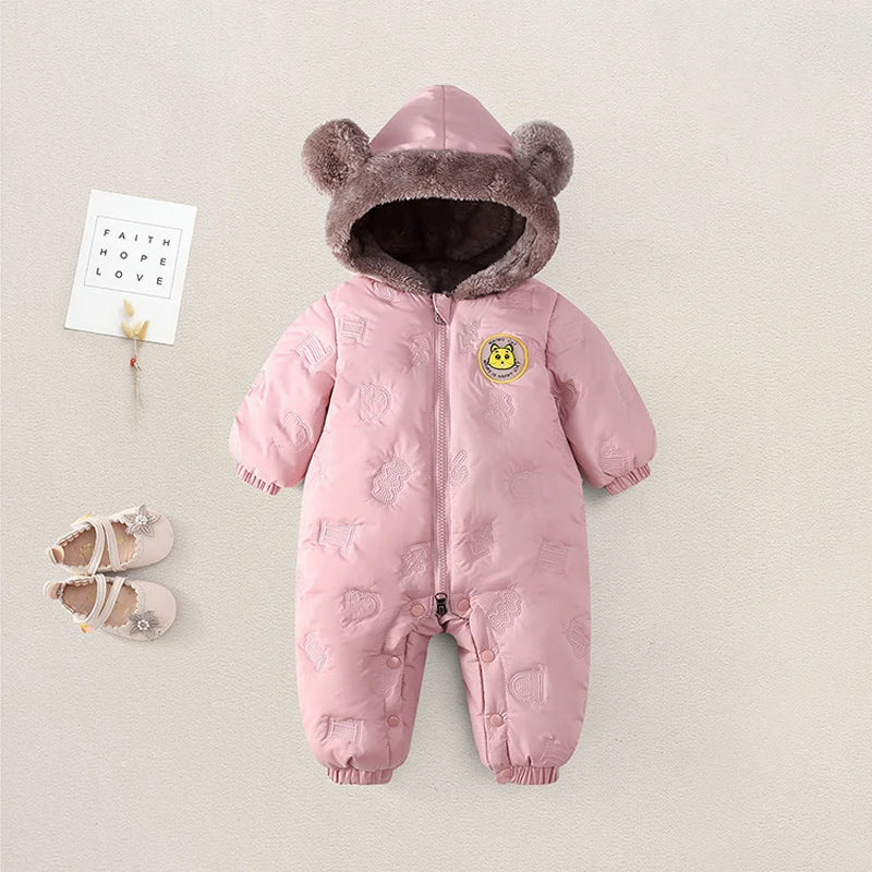 IYEAL Baby Boys Girls Warm Soft Fleece Jumpsuit Newborn Toddler Rompers Children Winter Outerwear 0-24M