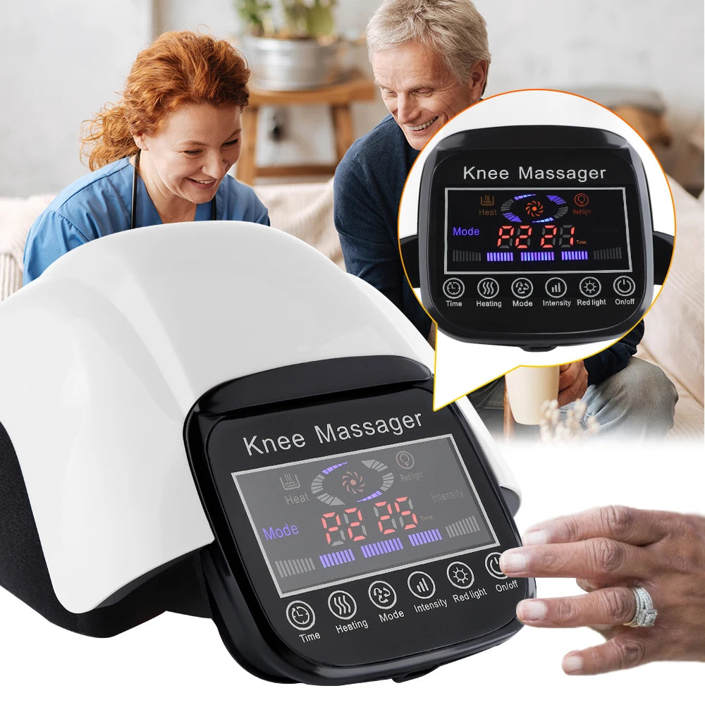 Knee Massage Electric Heating Infrared Pad Air Pressure Vibration Physiotherapy Instrument LCD Display Joint Pain Relief 3 Level