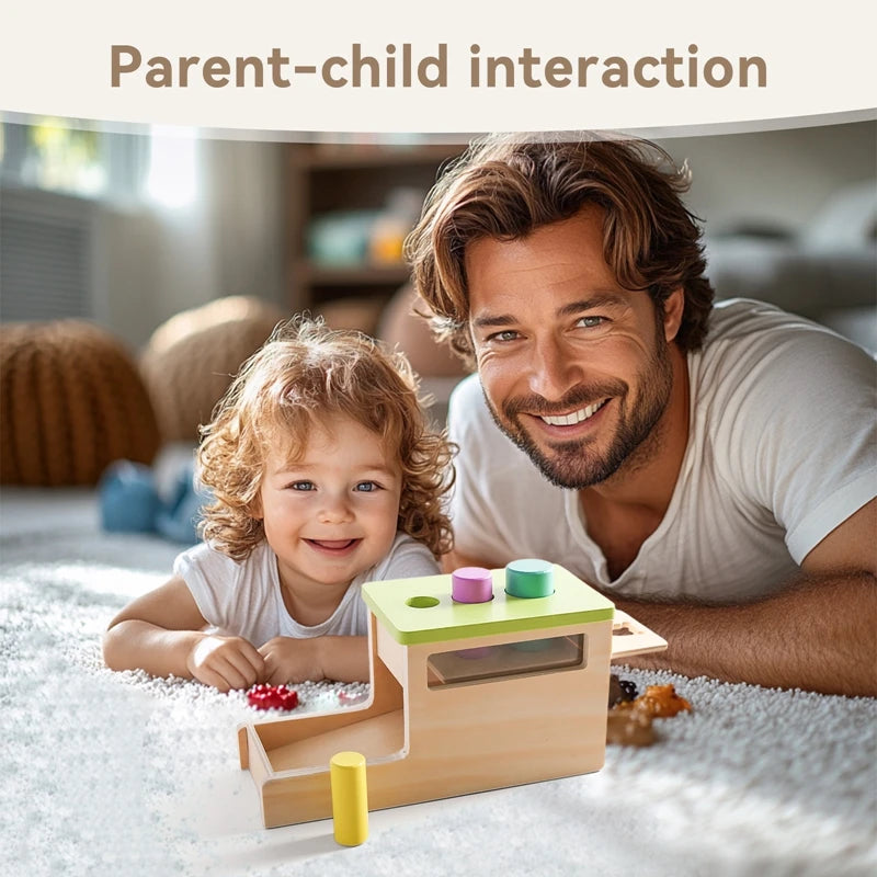 Montessori Baby Wooden Toys Macaroon Color Permanence Chasing Box Color Shape Cognition Match Educational Sensory Toy Baby Gifts