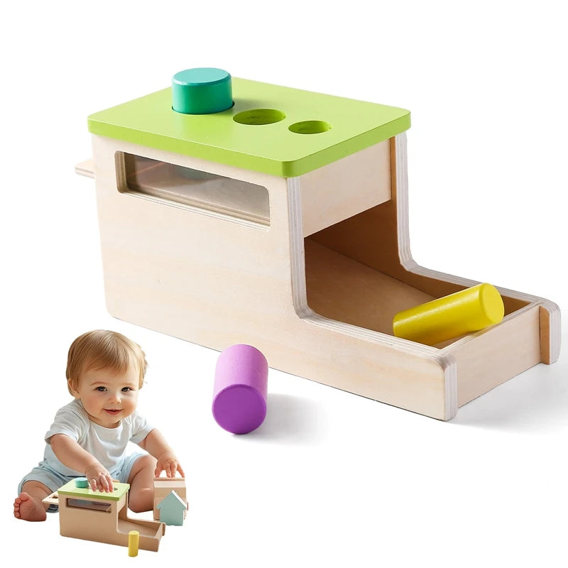 Montessori Baby Wooden Toys Macaroon Color Permanence Chasing Box Color Shape Cognition Match Educational Sensory Toy Baby Gifts