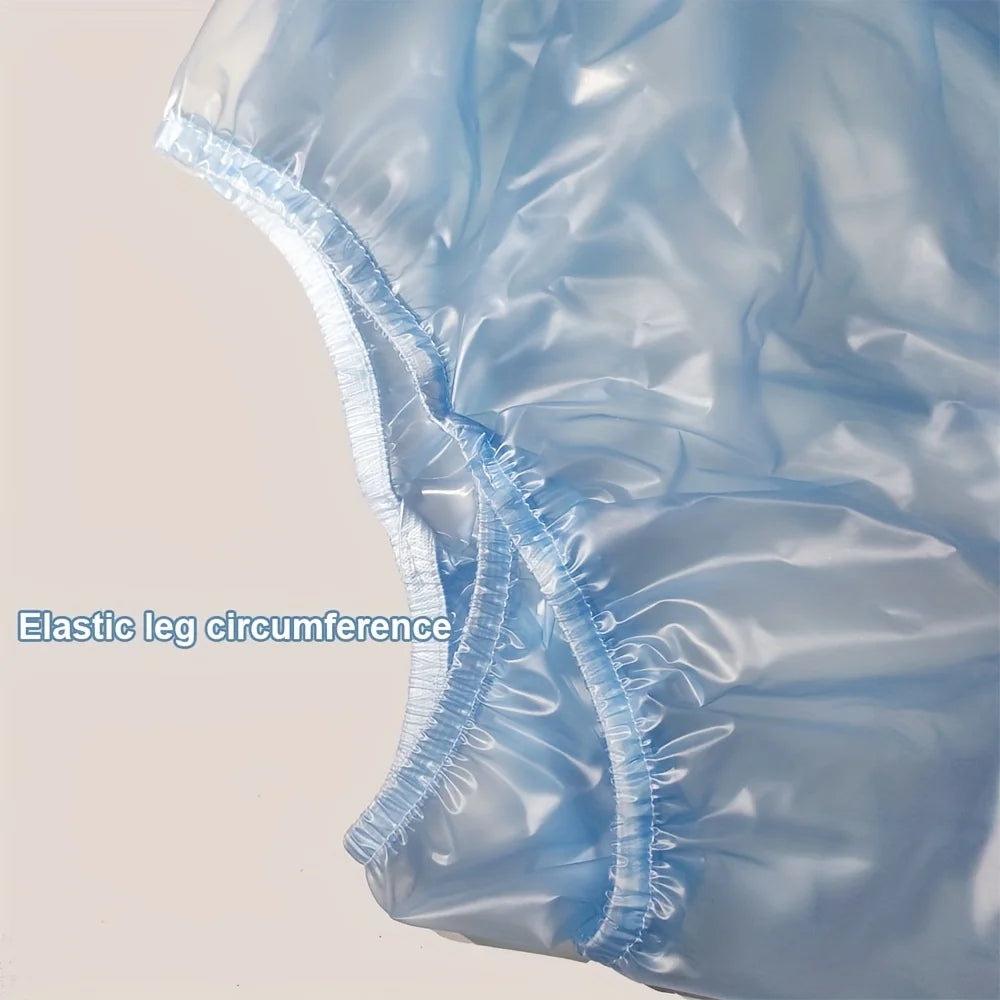 Reusable PVC Panties Adult Diapers Coat Leak-proof Plastic Teen Diaper Cover Non-disposable Diapers Transparent