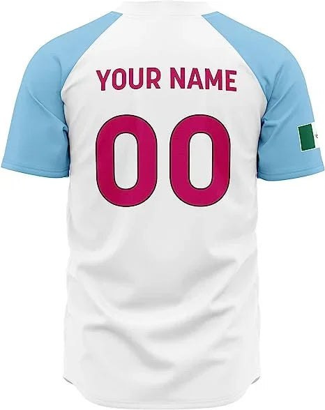 2024 Mexico Baseball jersey 3D Print Mesh Free Custom Name Baseball Shirt Men's Street Oversize Apparel Short Sleeve Sportswear