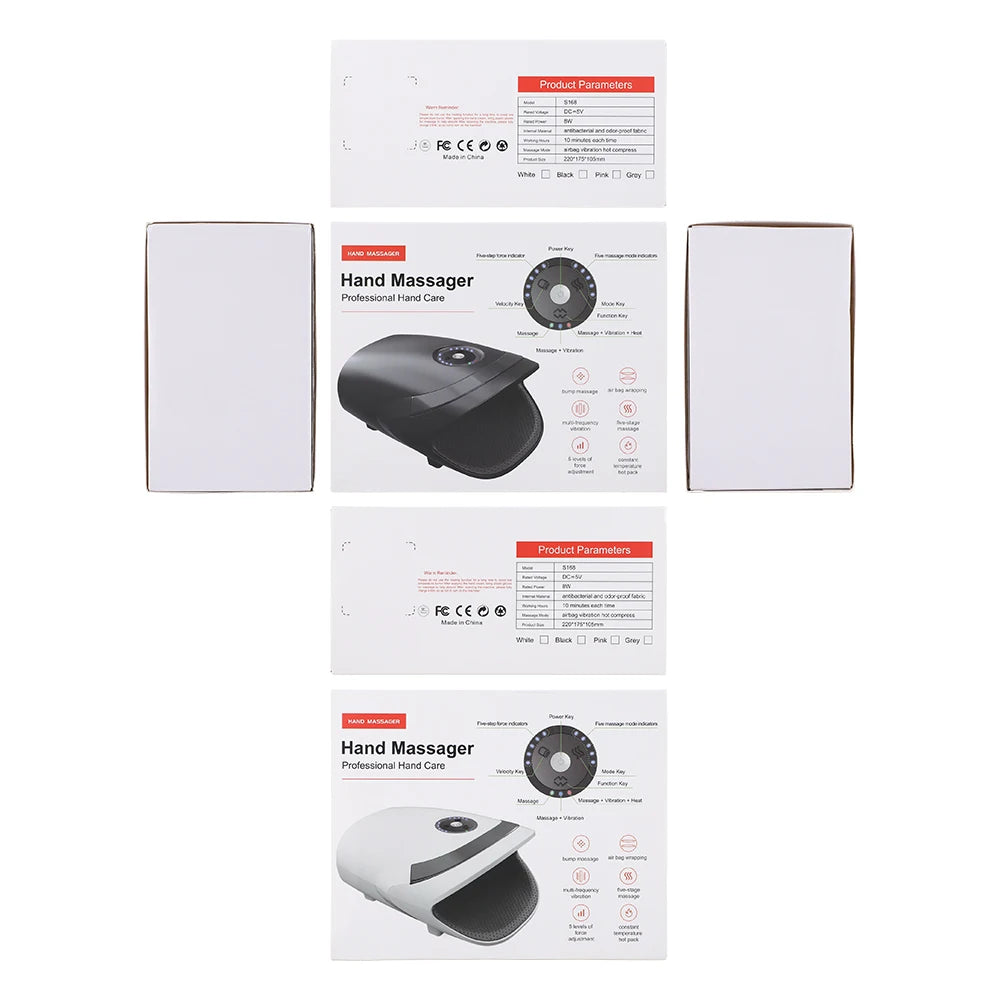 Electric Hand Massager Hot Compression 3 Models 5 Levels Heating Finger Type-C Charging Health Care Air Pressure Equipment