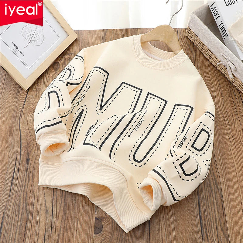 IYEAL Kids Boys' Sweatershirts Spring and Autumn Children's Wear New Boys' and Girls' Round Neck Cartoon Pullover