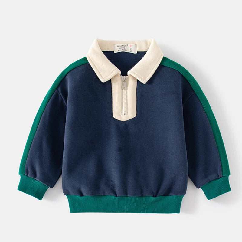 IYEAL New 2024 Spring Boys' Clothes Set Kids Boys Contrast Color Long Sleeve Sweatshirts Tops + Long Pants Toddler Clothes Set