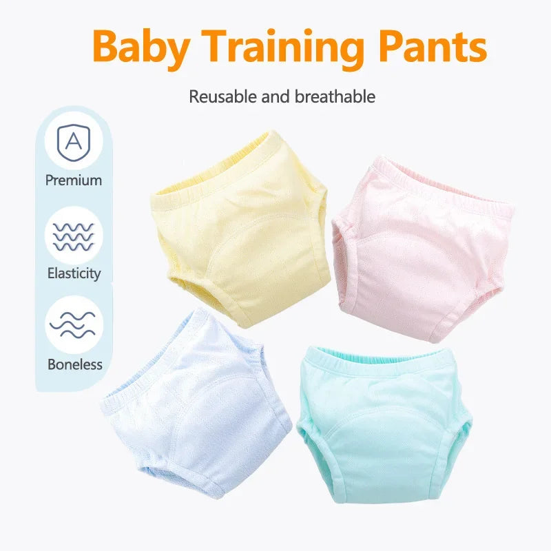 Newborn Baby Reusable Diapers Children Potty Training Panties Cotton Cloth Washable Underwear Ecological Nappies Infant Panties