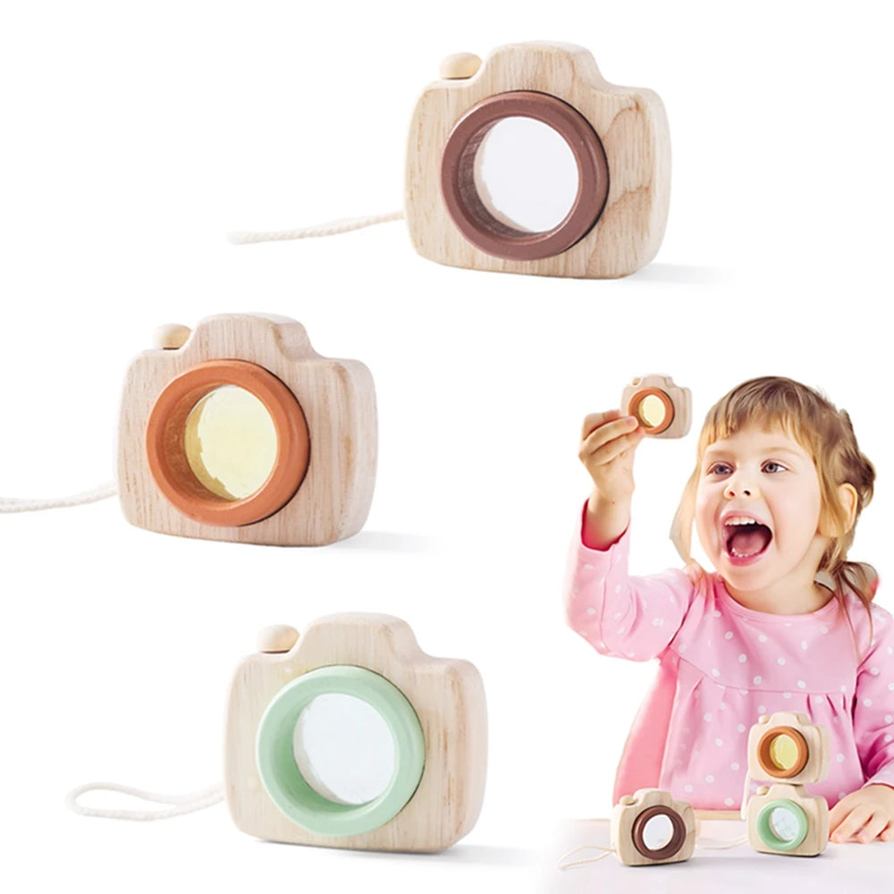 Tiny Wooden Fashion Camera Baby Toys Beech Wooden Colorful Baby Blocks Montessori Toys for Children Nursing Gift Outdoor Toys