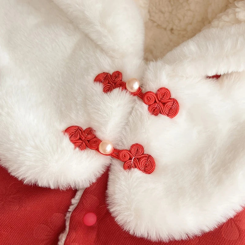 IYEAL Baby Cloak For Autumn And Winter Outings, Children's Windproof Shawl With Plush Insulation, Baby Princess Super Cute Coat