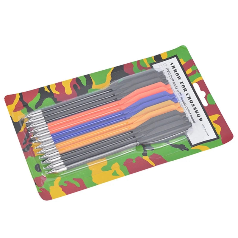 12/24Pcs 6.3In Plastic Tactic Hunting Arrows Crossbow Hunting Small Bolts Mix Color Arrow Archery Accessories