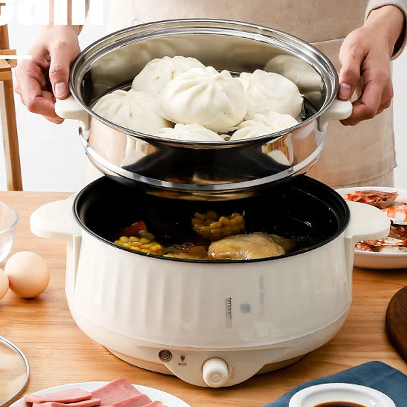 1.7L Multicooker Single/Double Layer Electric Pot 1-2 People Household Non-stick Pan Hot Pot Rice Cooker Cooking Appliances