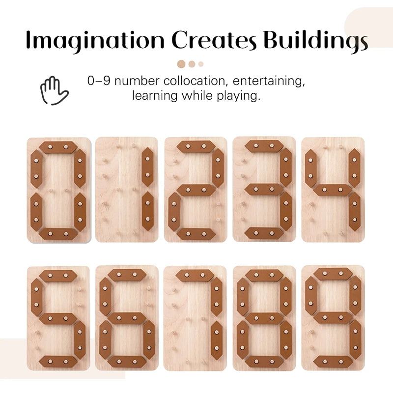 Montessori Wooden Puzzle Sensory Toy Math Number Shape Toy Counting Educational Toy 3D Puzzle Party Favors Hand Eye Develop Gift