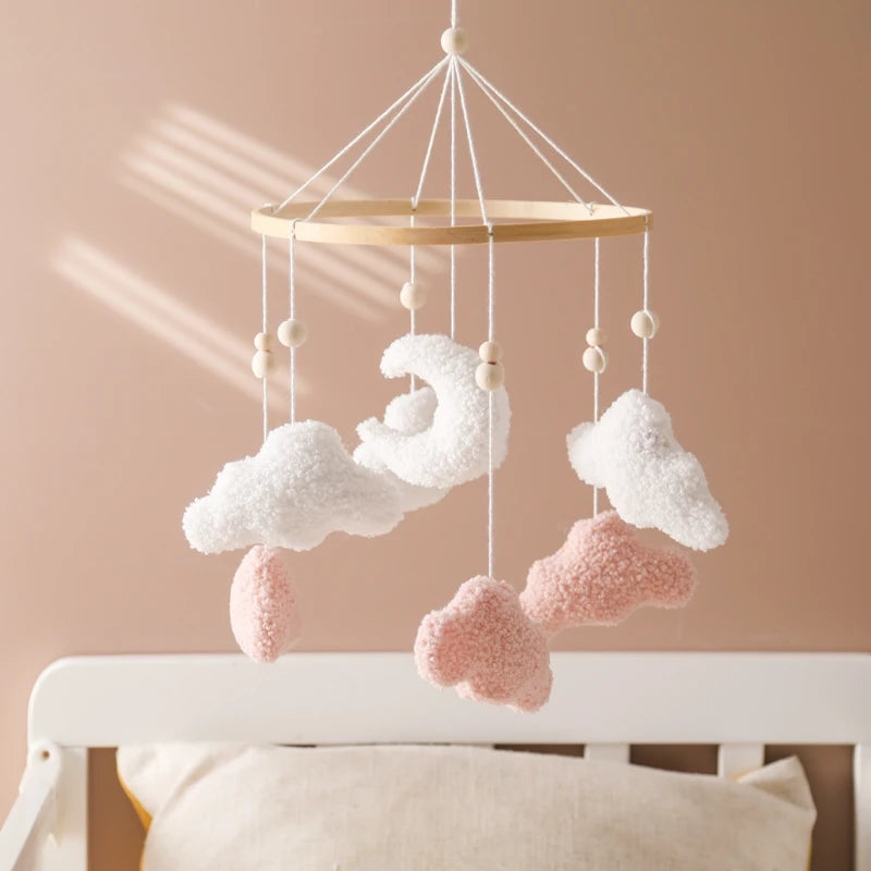 Baby Crib Mobile Rattle Toy 0-12Months Wooden Mobile Bed Newborn Music Box Bed Bell Hanging Toys Holder Bracket Infant Crib Toys