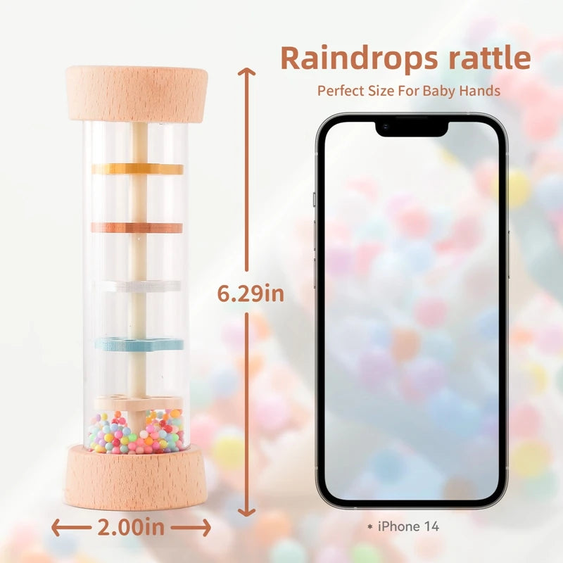 Rain Stick Rainbow Hourglass Rain Music Rattle Toys Kids Simulation Cylinder Immersive Rain Sounder Montessori Educational Gifts