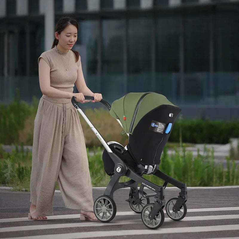 4-in-1 baby two-way stroller Multifunctional newborn baby stroller 3in1 Foldable Basket type seat