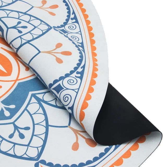 Wholesale Customized Printed Circle Mandala Rubber Round Yoga Meditation Mat