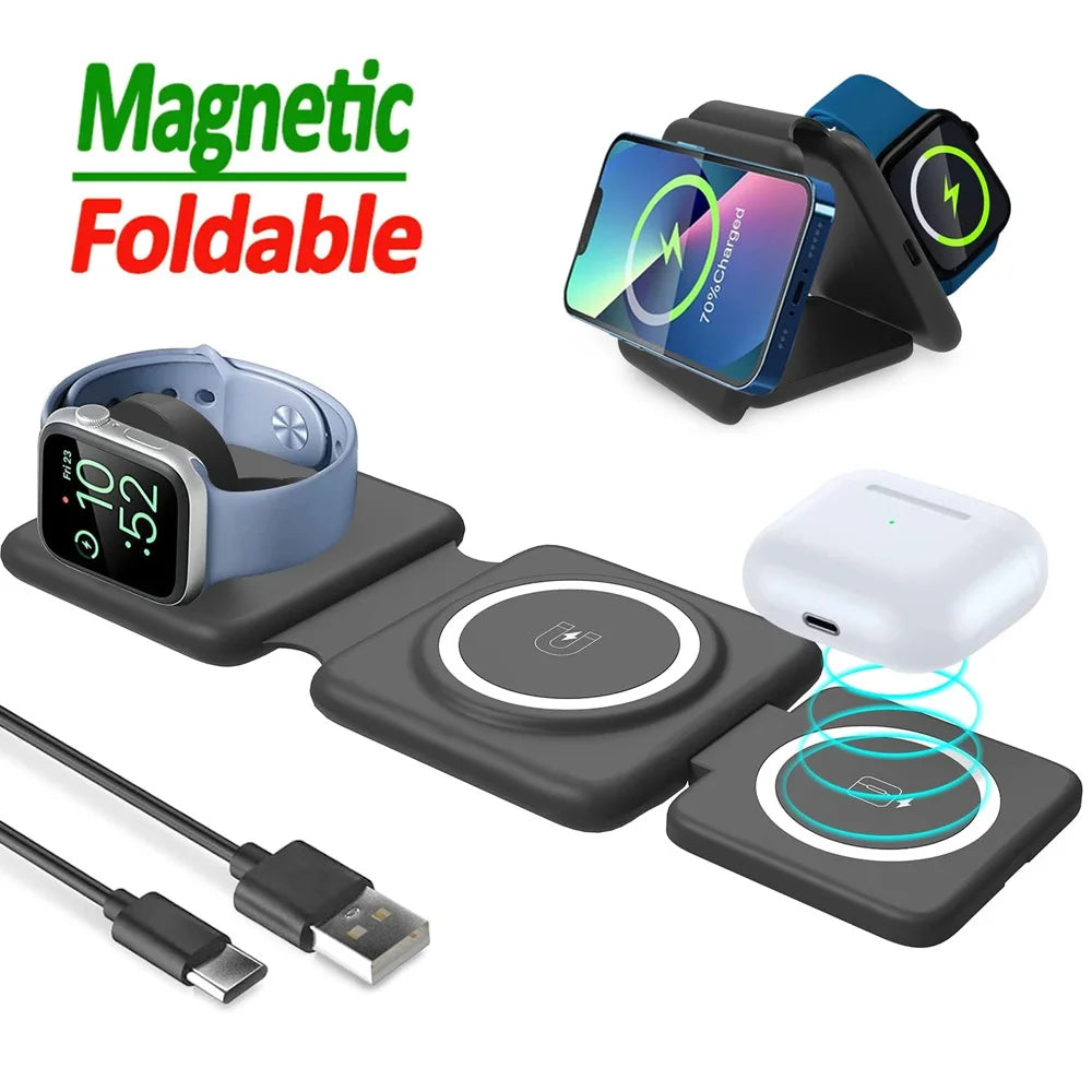100W 3 in 1 Magnetic Wireless Charger