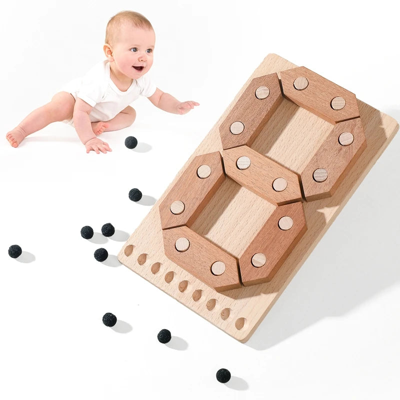Montessori Wooden Puzzle Sensory Toy Math Number Shape Toy Counting Educational Toy 3D Puzzle Party Favors Hand Eye Develop Gift