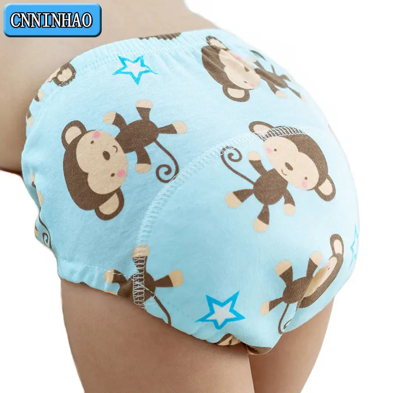 6 Layer Infant Nappies Child Learning Panties Newborn Cartoon Baby Cotton Training Reusable Washable Cloth Diaper Underwear Pant