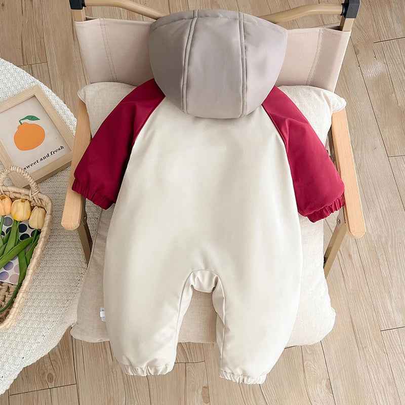 IYEAL Winter Infant Baby Clothing New Baby Boys Thick Warm Velvet Jumpsuit Girls Long-sleeved Hooded Romper 3-15M